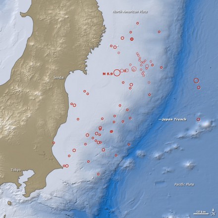 map of japan earthquake 2011. The intense earthquake that